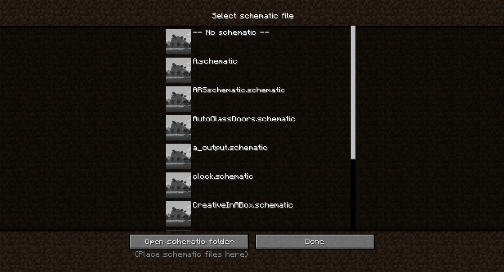Schematica Select schematic files