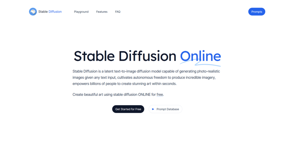 Stable Diffusion 메인 페이지