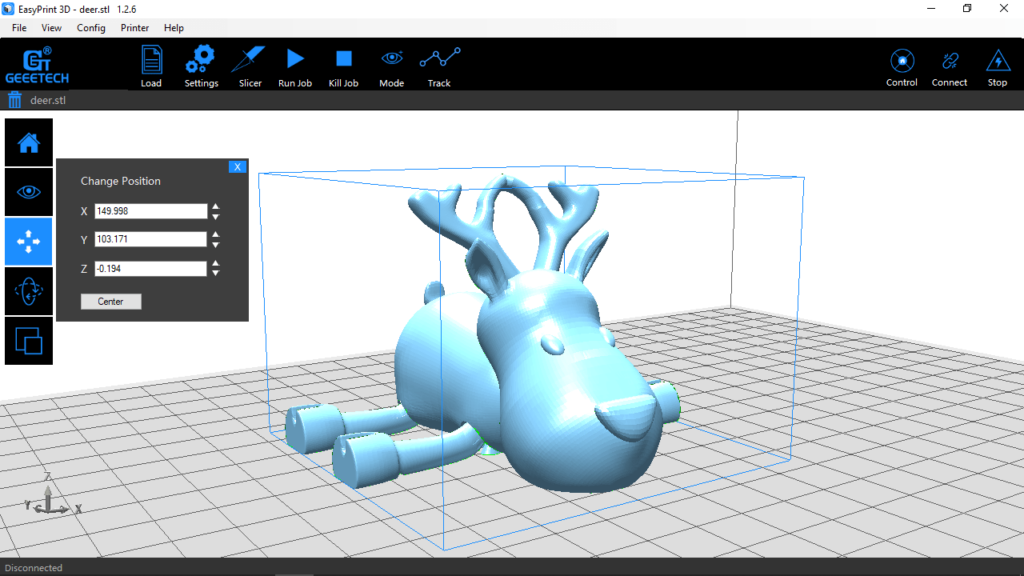 EasyPrint 3D Change position