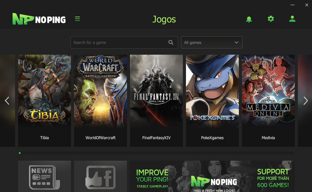 NoPing Supported games