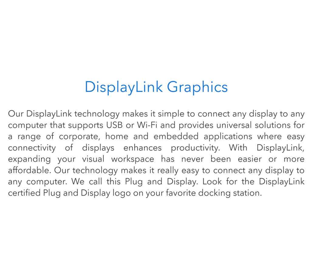 Sabrent USB DisplayLink technology