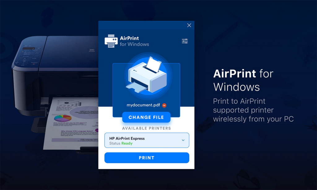 AirPrint Main interface