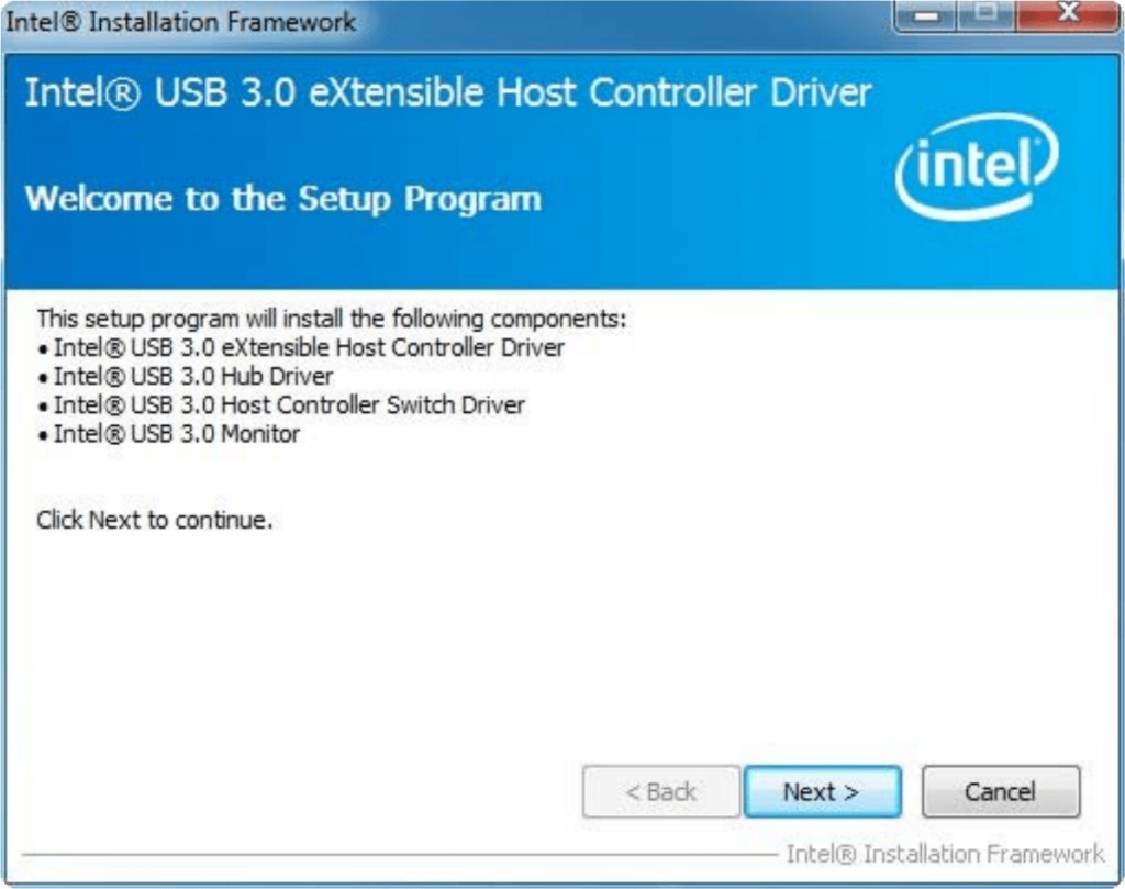 Driver Intel R USB 3 0 eXtensive host controller Included components