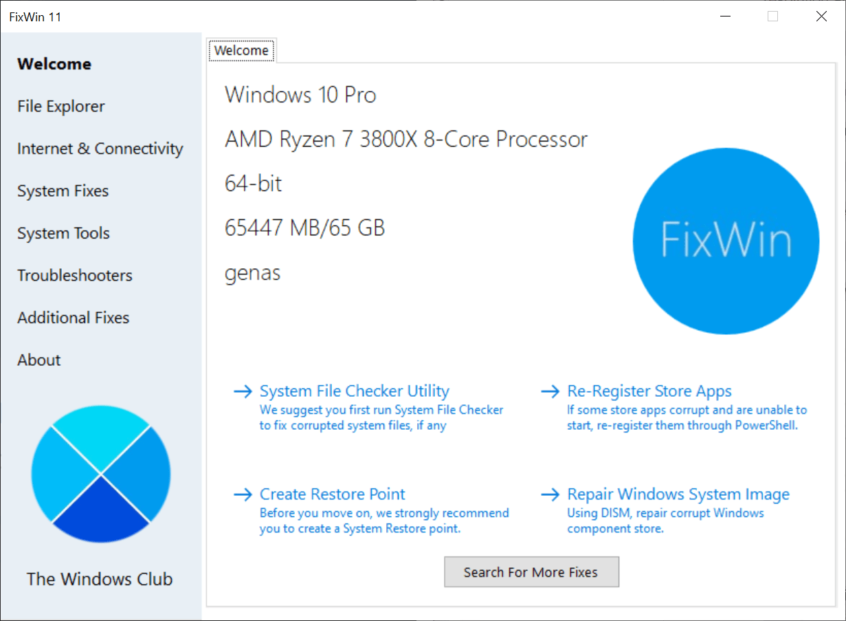 download the new version for windows FixWin 11 11.1