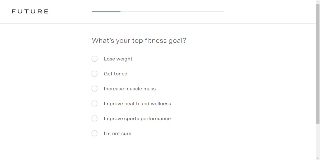 Future co Choose fitness goals