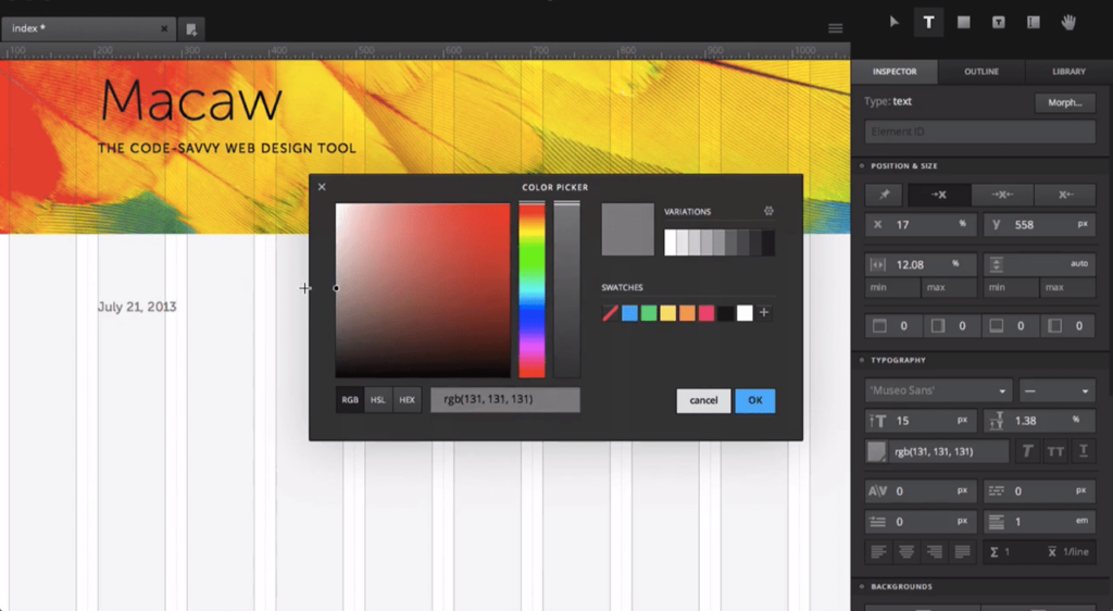 Macaw Color picker
