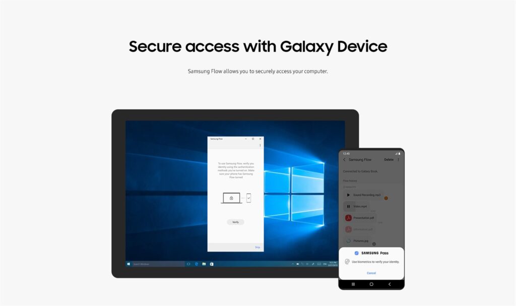 Samsung Flow Sicherer Zugang