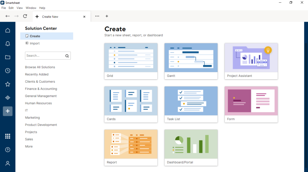 Smartsheet Create sheets, reports and dashboards