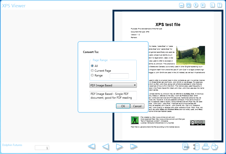 XPS Viewer Konwertuj do formatu PDF