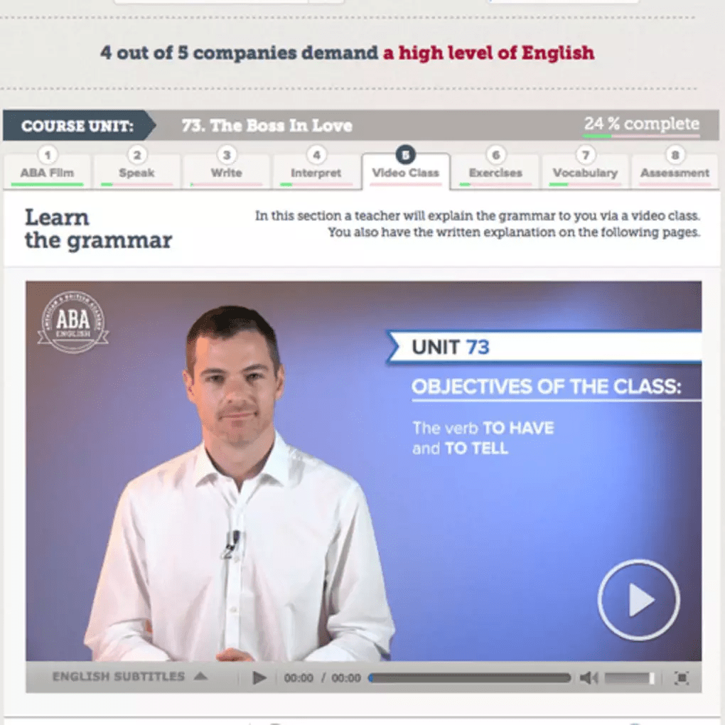 ABA English Course Grammar exercise