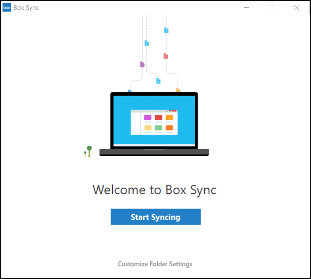 Box Sync Welcome page