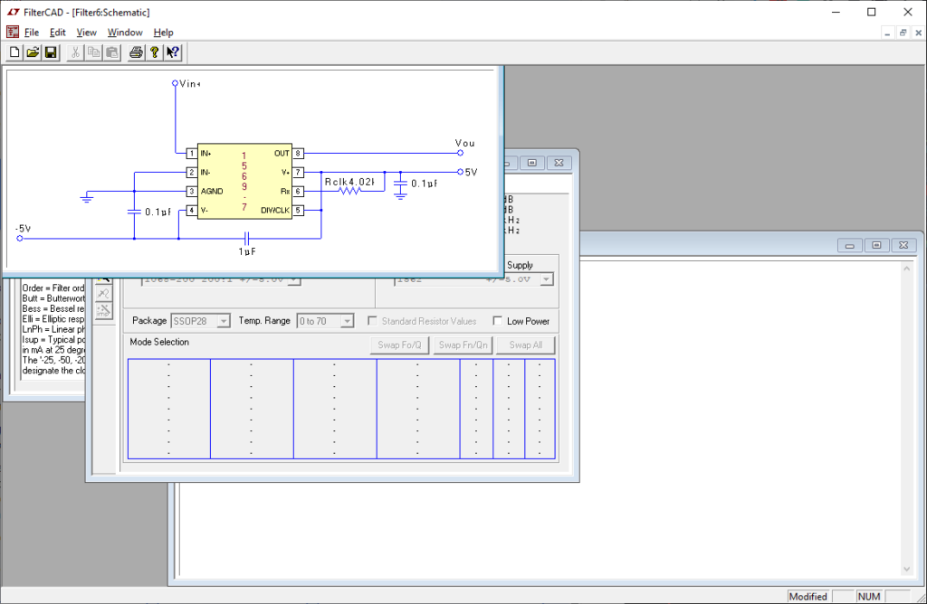 FilterCAD Resulting schematic