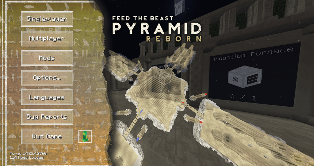 FTB Pyramid Reborn Main menu
