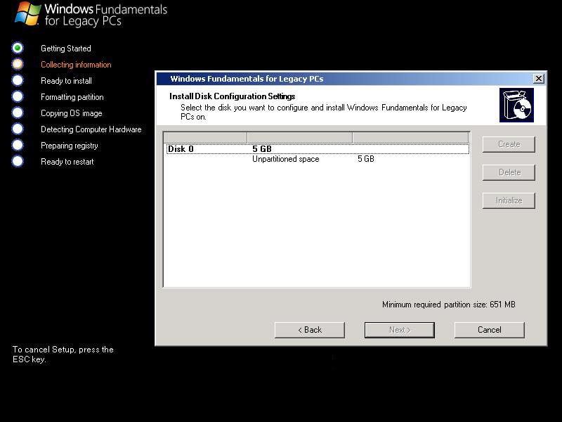 Windows FLP OS installation