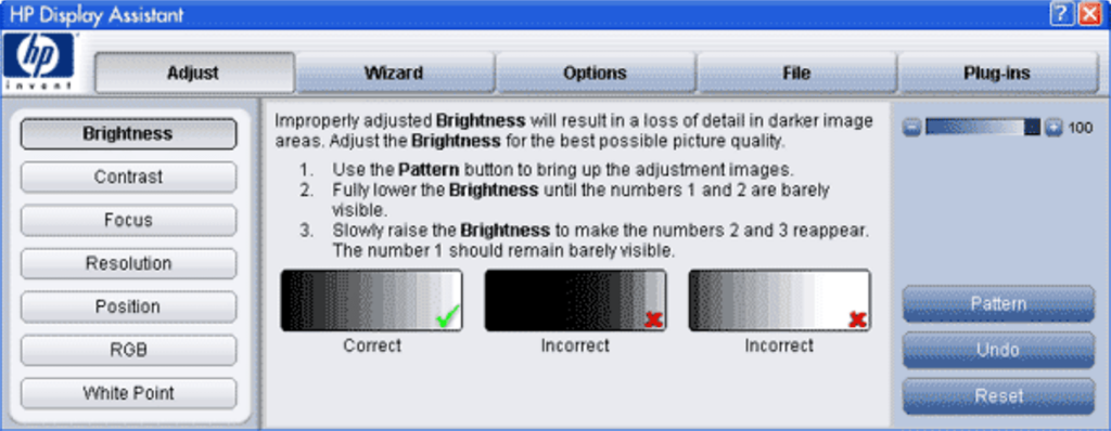 HP Mobile Display Assistant Brightness adjustment