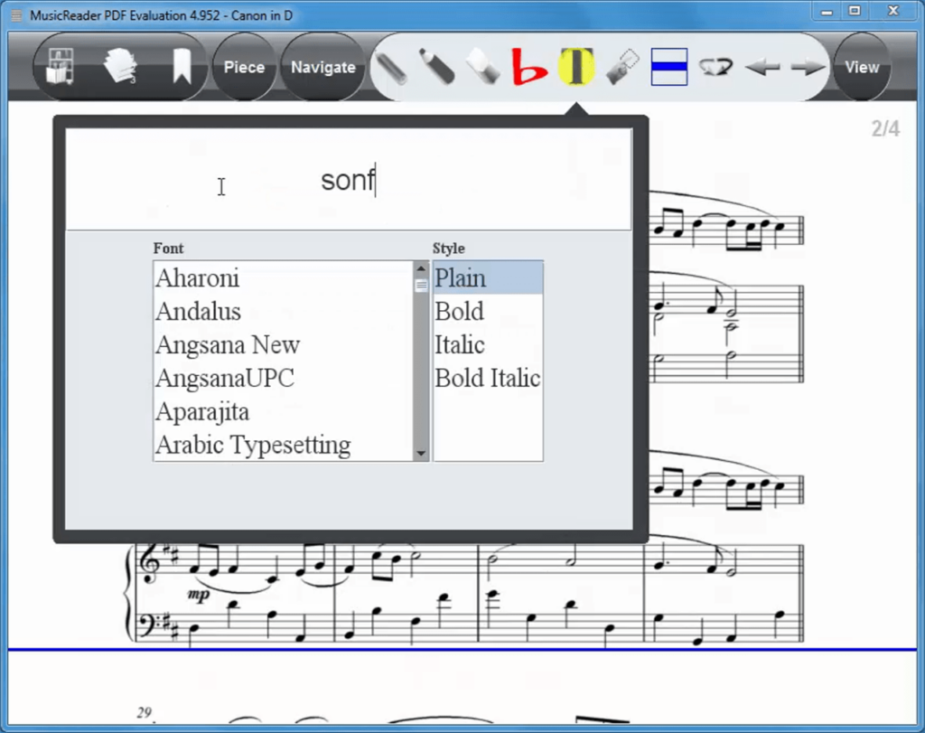 MusicReader PDF Adding personal notes