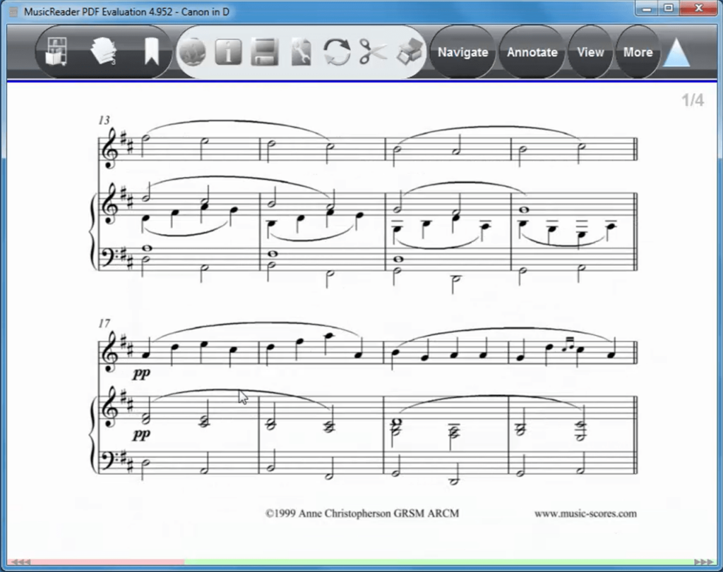MusicReader PDF Notation sheet