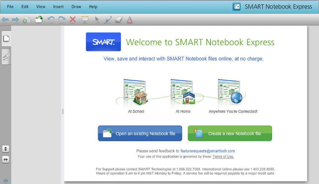 SMART Notebook Express Welcome page
