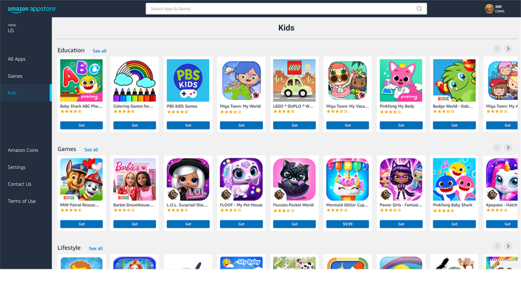 Amazon Appstore Programs for kids