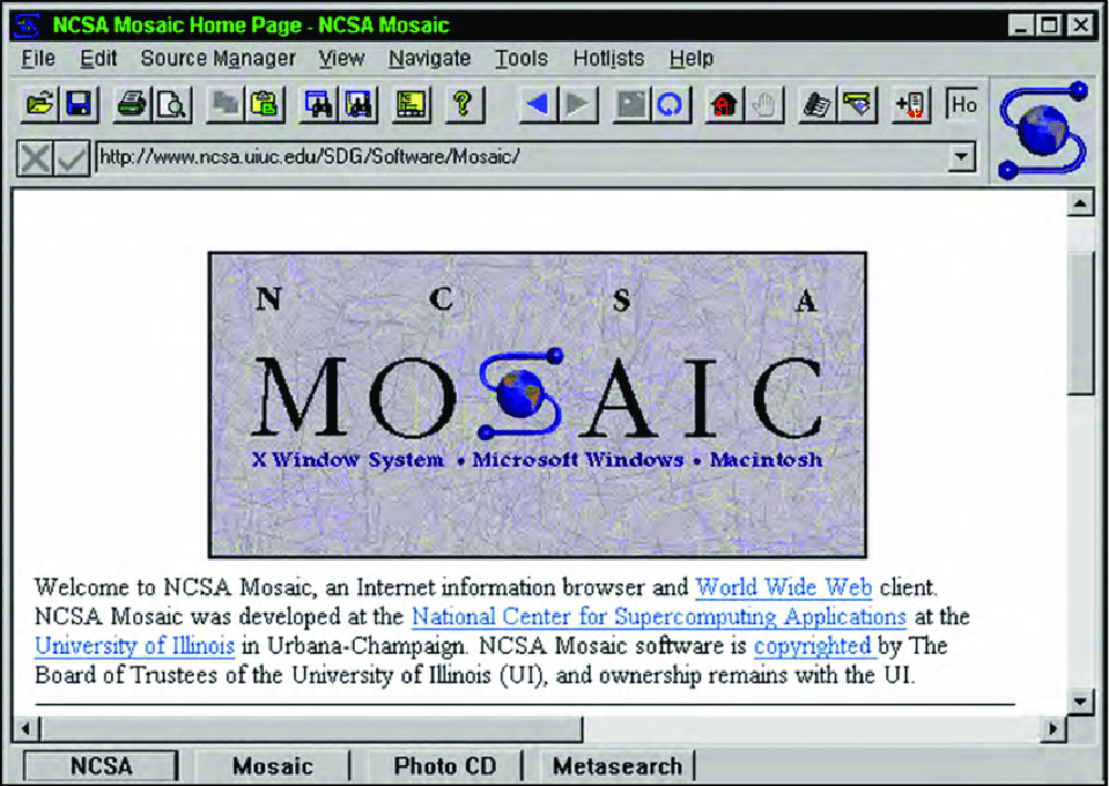 NCSA Mosaic Web page