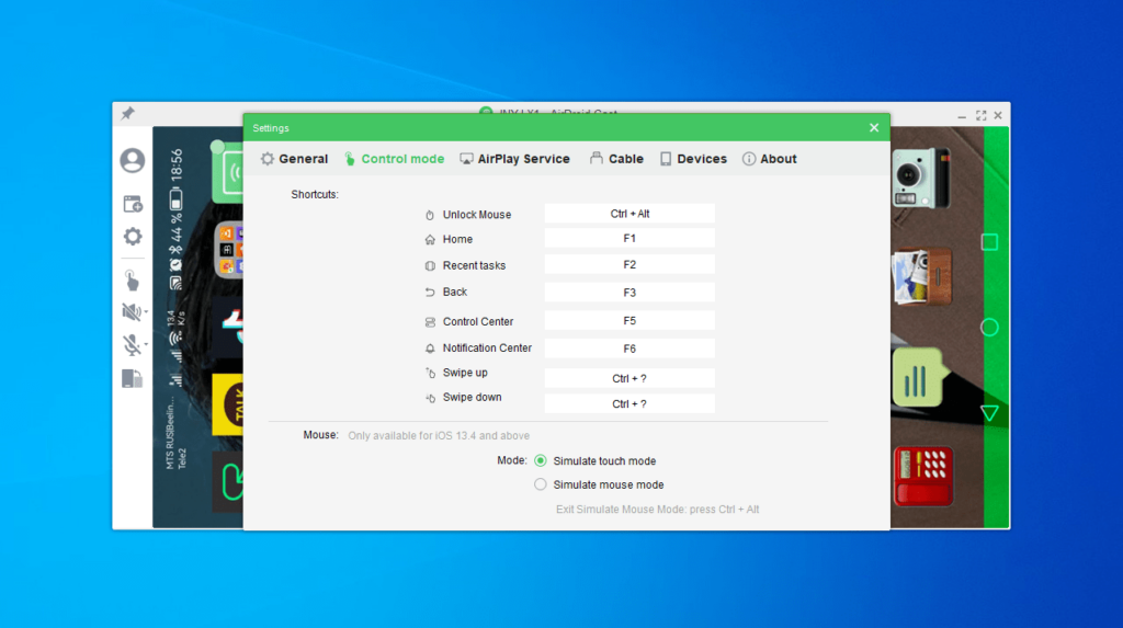 AirDroid Cast Control mode
