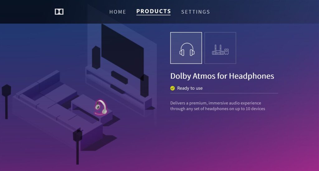 Dolby Access Choose audio equipment
