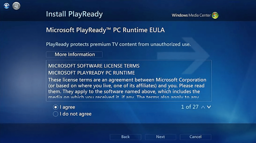 PlayReady PC Runtime License agreement