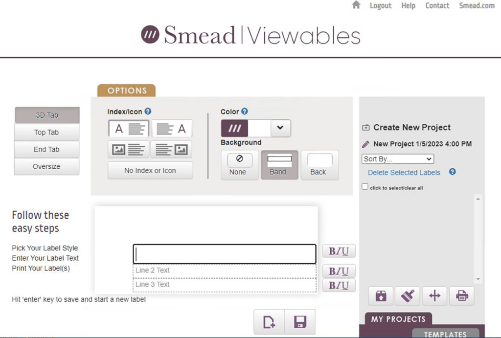 Smead Viewables Label configuration