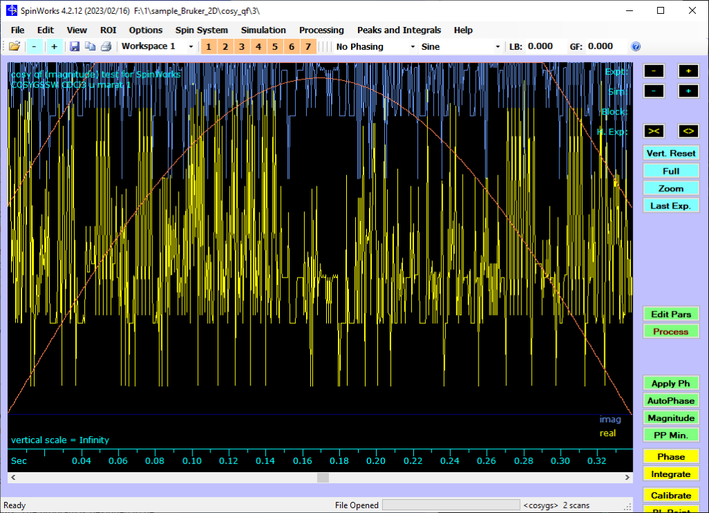 SpinWorks NMR spectrum