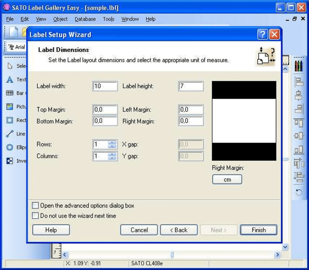 Label Gallery Tag dimensions