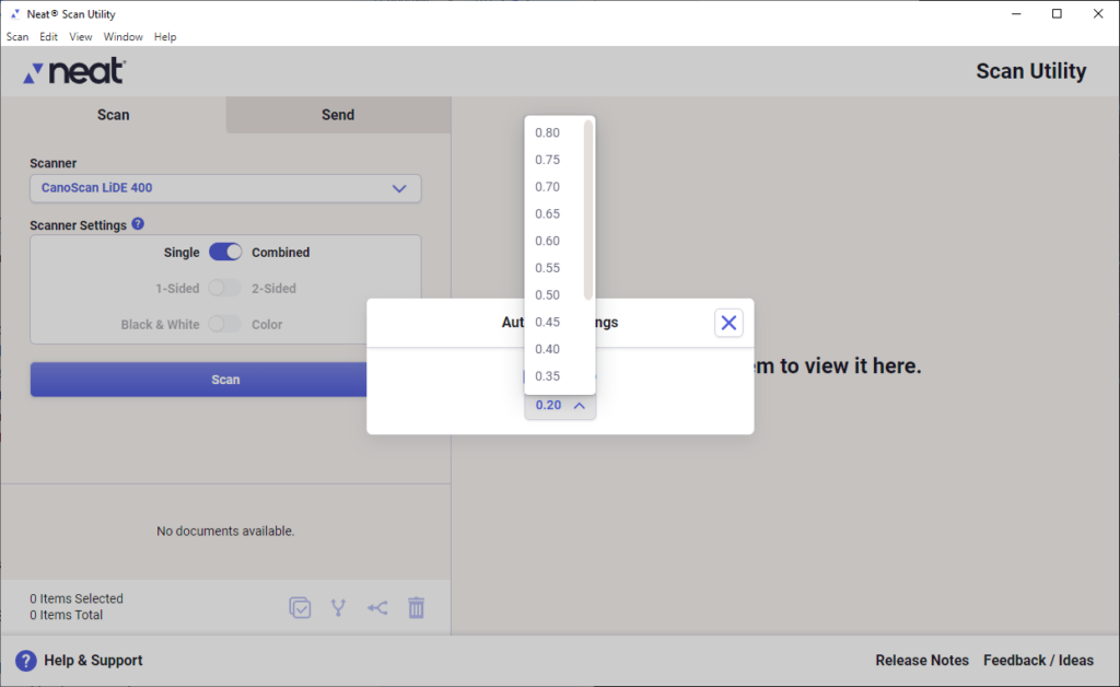 Neat Scan Autocrop settings