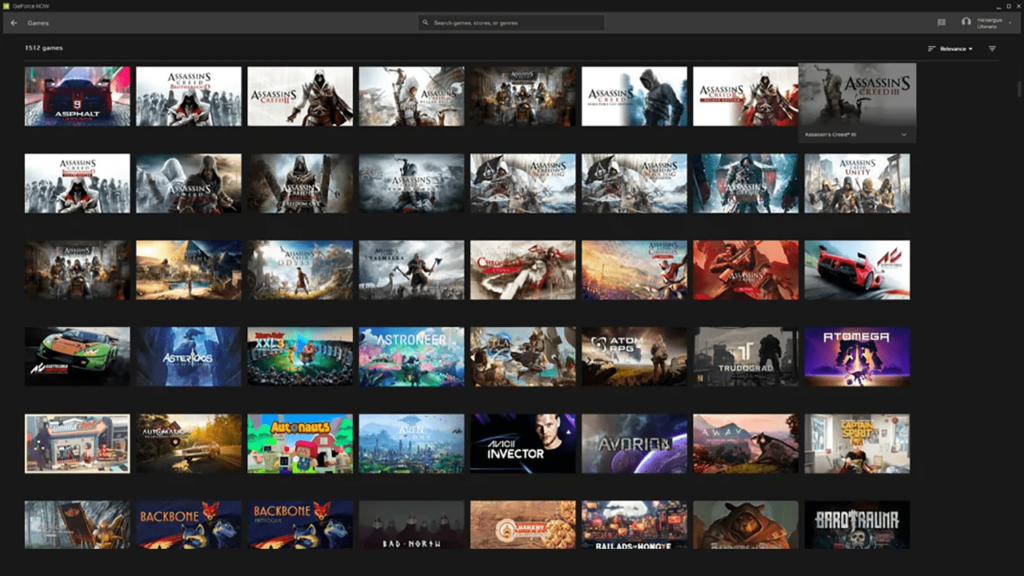 NVIDIA GeForce NOW Game library