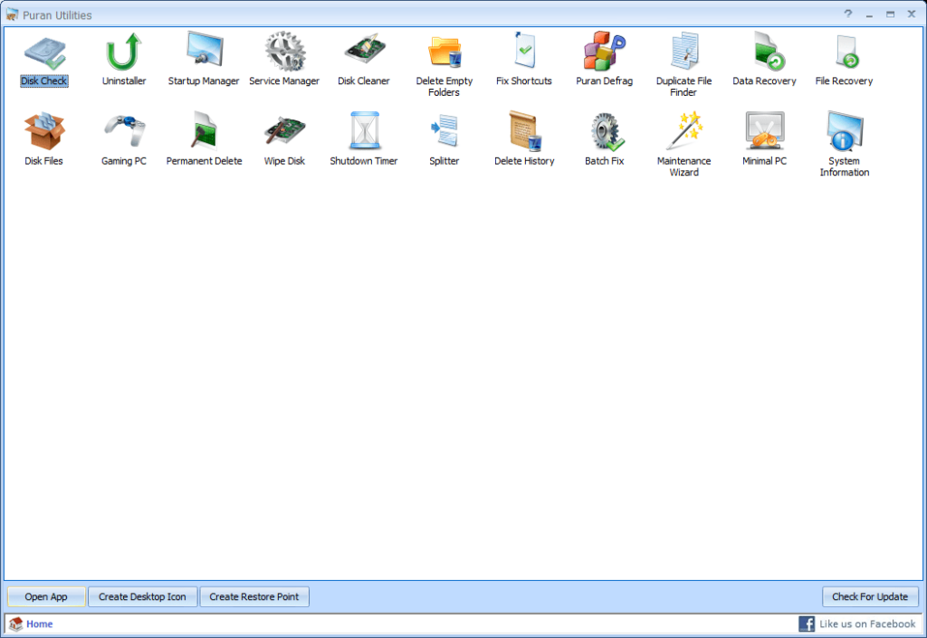 Puran Utilities Available tools