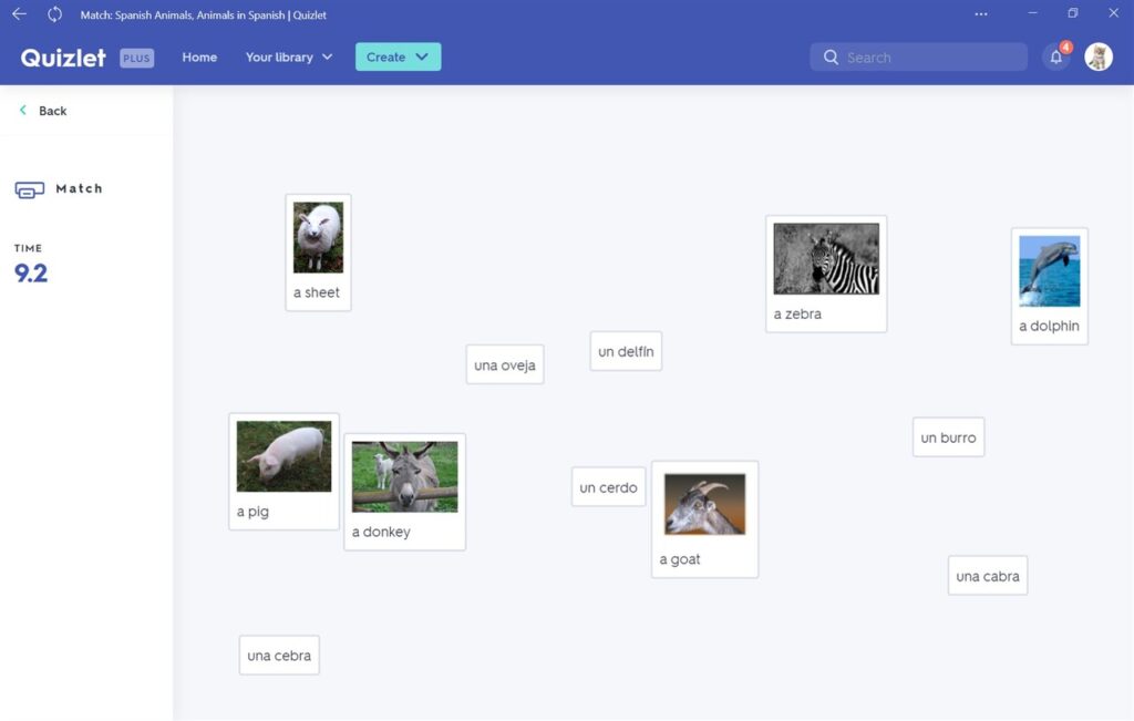 Quizlet Match images with words