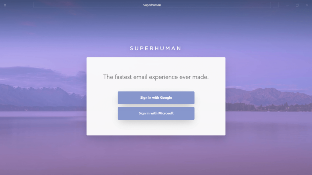 Superhuman Sign in with email account