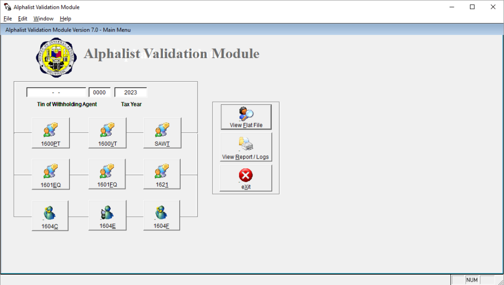 Alphalist Data Entry Validation module
