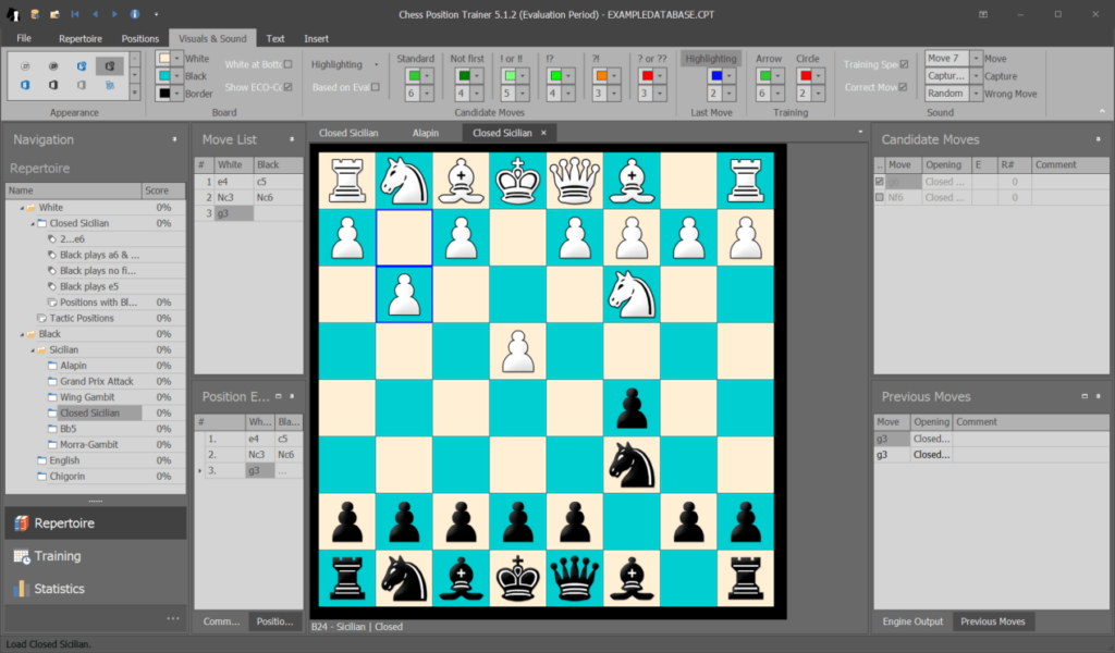Chess Position Trainer Board personalization
