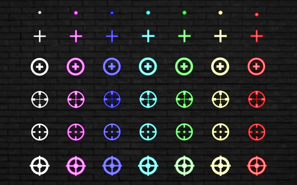 Crosshair V2 Available shapes and colors