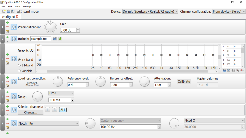Equalizer APO Configure audio output