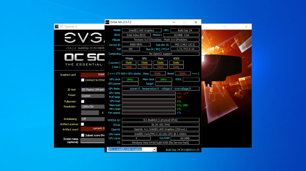EVGA OC Scanner X Monitor GPU