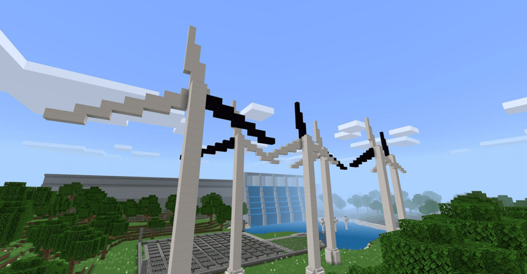 Minecraft Education Wind turbine models