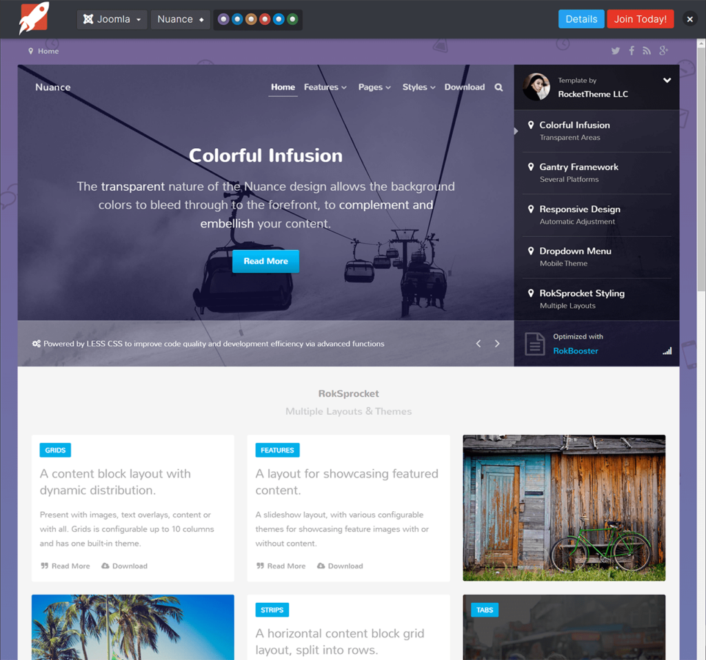 Nuance Theme Page template