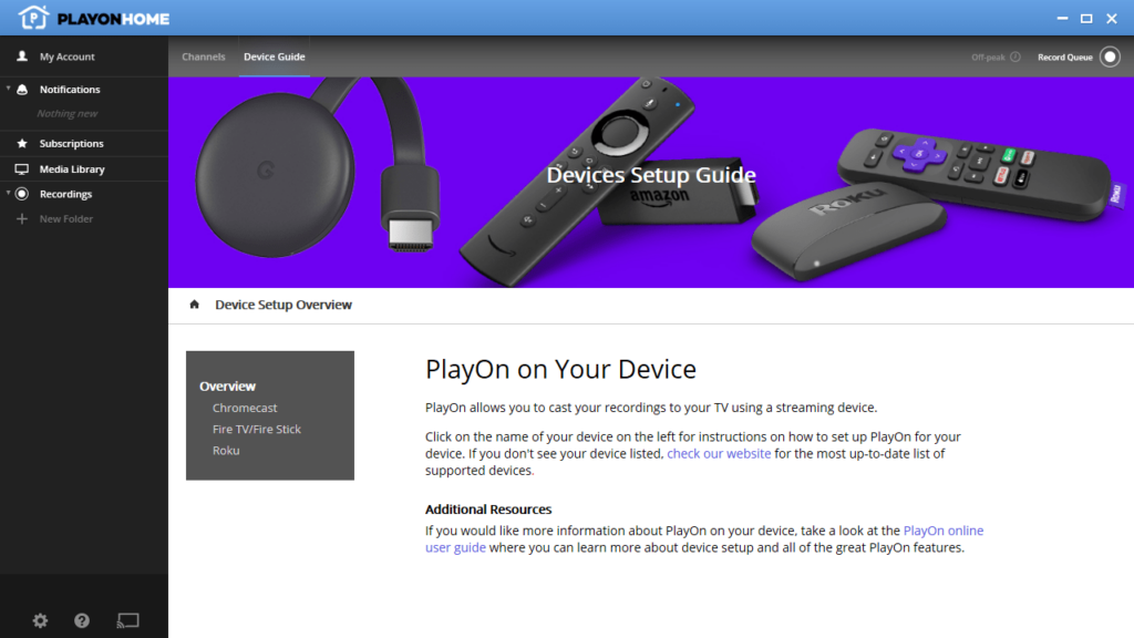 PlayOn Device guide