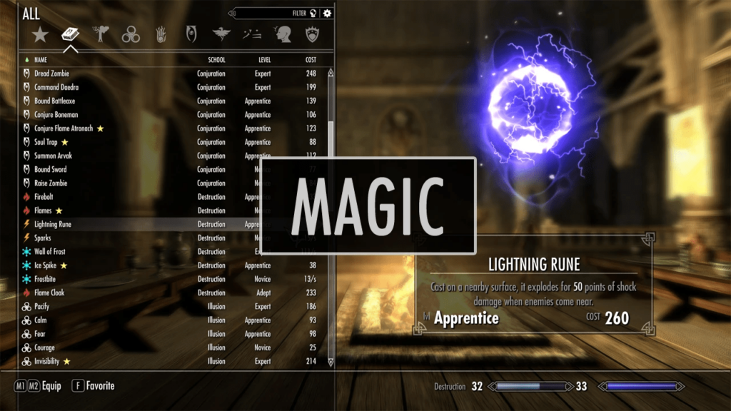 SkyUI Magic spells