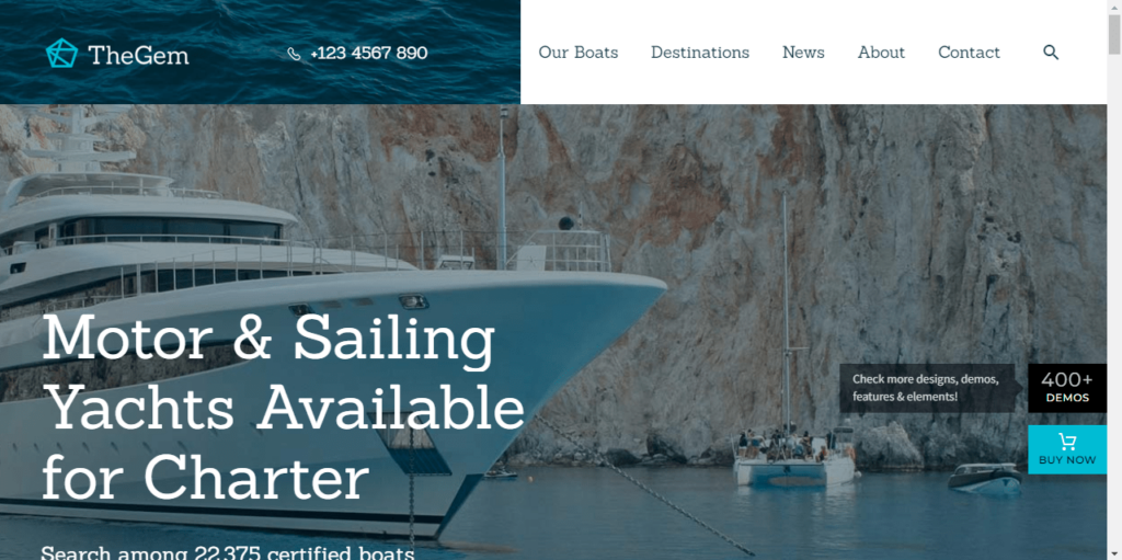 TheGem Yachting website
