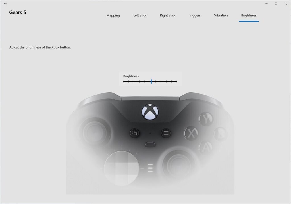 Xbox Accessories Button brightness