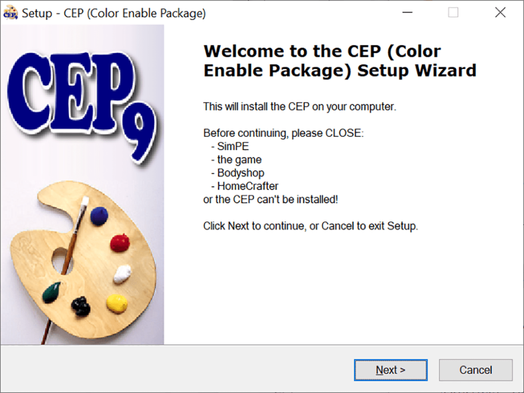 Color Enable Package Setup wizard