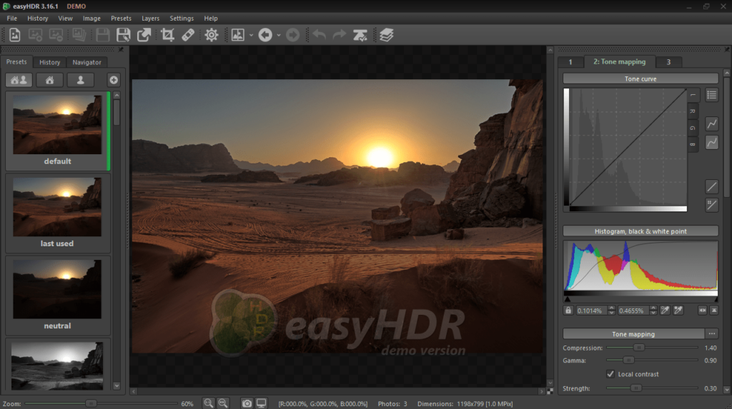easyHDR Tone mapping