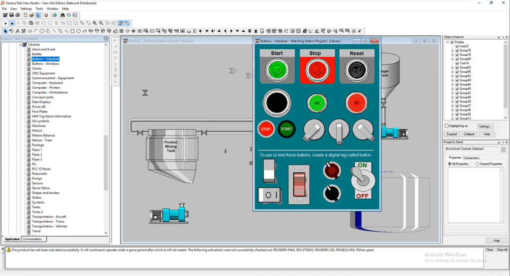 FactoryTalk View Studio Available control elements