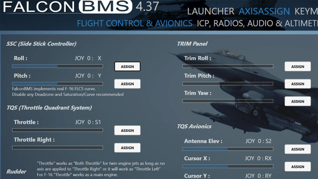 Falcon BMS Flight Controls
